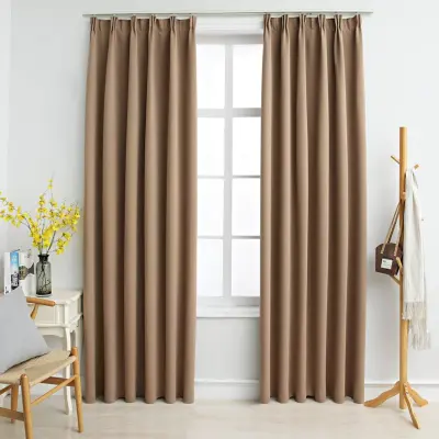The Living Store Zatemnitvene zavese z obešali 2 kosa taupe 140x175 cm - Zavesa