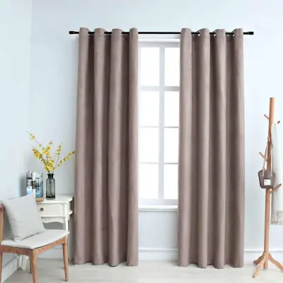 The Living Store Zatemnitvene zavese s kovinskimi obročki 2 kosa taupe 140x225cm - Zavesa