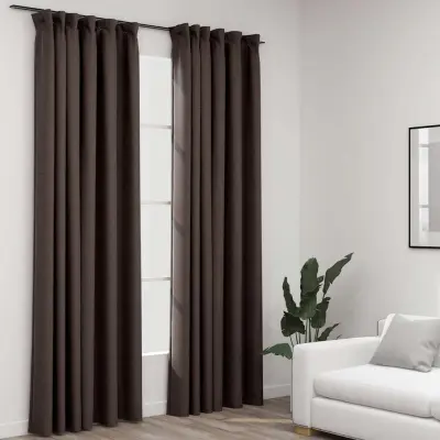 The Living Store Zatemnitvene zavese z obešali 2 kosa taupe 140x225 cm - Zavesa