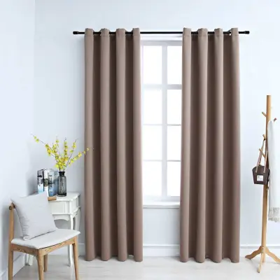 The Living Store Zatemnitvene zavese s kovinskimi obročki 2 kosa taupe 140x175cm - Zavesa