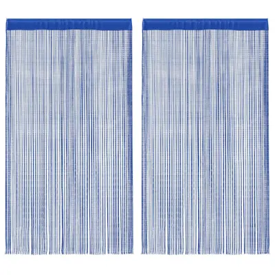 The Living Store Zavese iz nitk 2 kosa 100x250 cm modre barve - Zavesa Iz Nitk