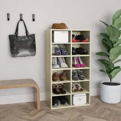 The Living Store Stojalo za čevlje sonoma hrast 54x34x100,5 cm konstruiran les - Omarica Za Čevlje