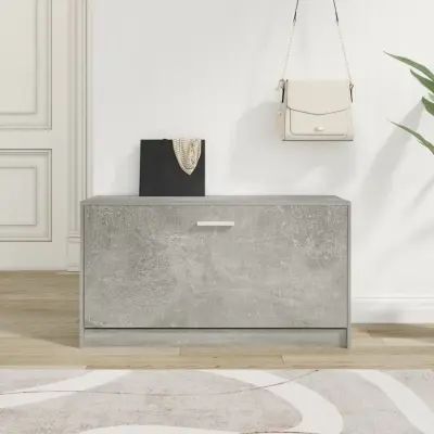 The Living Store Regal za čevlje betonsko siv 80x24x45 cm inženirski les - Klop Za Čevlje