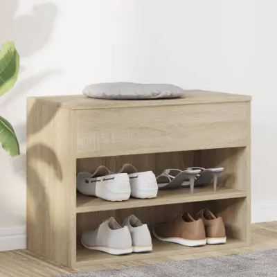 The Living Store Klop za čevlje sonoma hrast 60x30x45 cm iverna plošča - Klop Za Čevlje