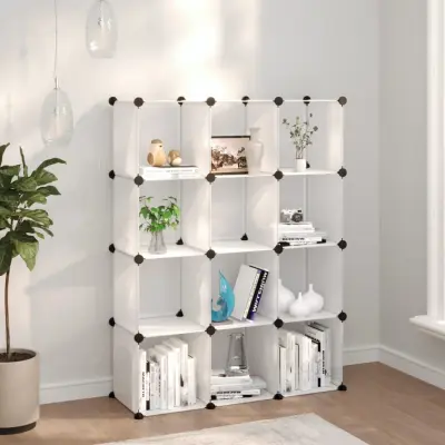 The Living Store Kockasta omarica za shranjevanje z 12 kockami prozoren PP - Kockasta Omarica Za Shranjevanje