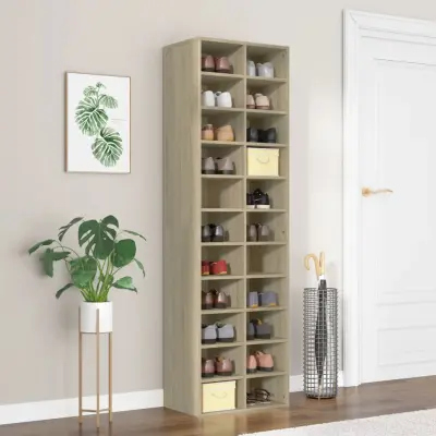 The Living Store Omara za čevlje sonoma hrast 54x34x183 cm iverna plošča - Omara Za Čevlje
