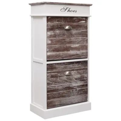 The Living Store Omarica za čevlje rjava 50x28x98 cm les pavlovnije - Omarica Za Čevlje