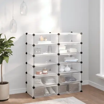The Living Store Stojalo za čevlje prozorno 94,5x36,5x106 cm PP - Stojalo Za Čevlje