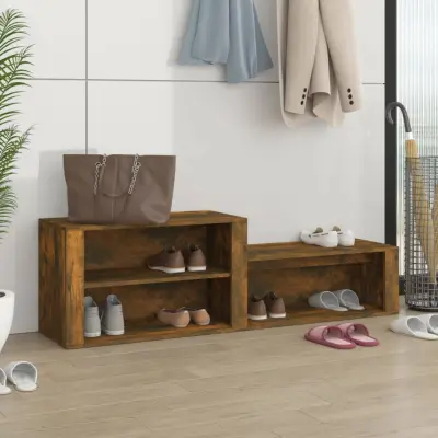 The Living Store Omarica za čevlje dimljeni hrast 150x35x45 cm inženirski les - Omarica Za Čevlje