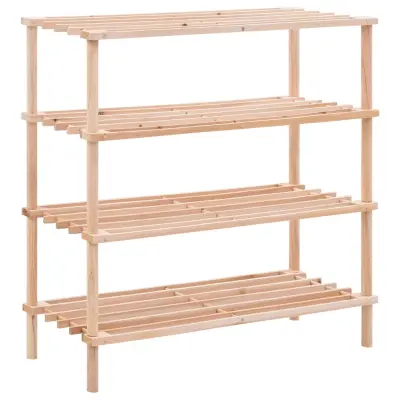 The Living Store Stojalo za čevlje 4-nadstropno trden les jelke - Stojalo Za Čevlje
