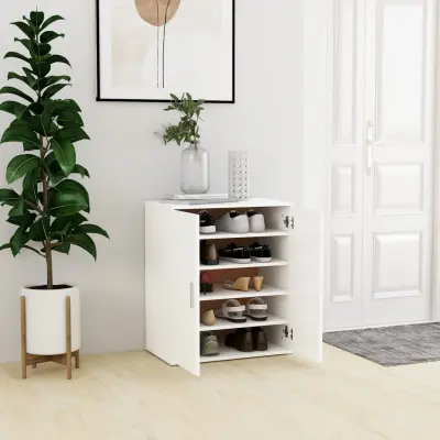 The Living Store Omarica za čevlje bela 60x35x70 cm iverna plošča - Omara Za Čevlje
