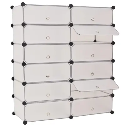 The Living Store Organizator za čevlje z 12 predelki bele barve - Organizator Za Čevlje