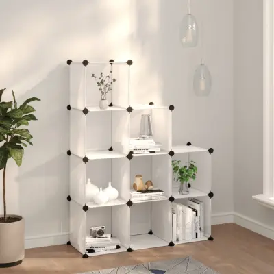 The Living Store Kockasta omarica za shranjevanje z 9 kockami prozoren PP - Kockasta Omarica Za Shranjevanje
