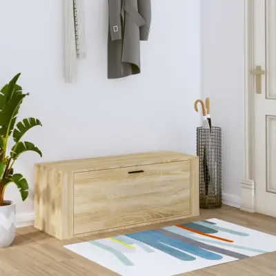 The Living Store Omarica za čevlje sonoma hrast 100x35x38 cm inženirski les - Stenska Omarica Za Čevlje