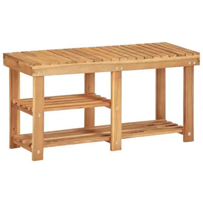 The Living Store Stojalo za čevlje 90x32x46 cm trden akacijev les - Stojalo Za Čevlje
