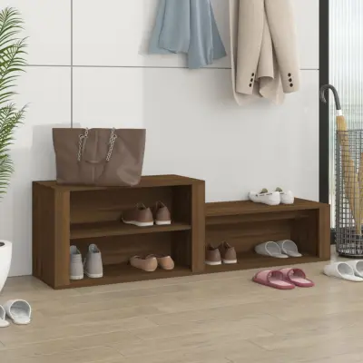 The Living Store Omarica za čevlje rjav hrast 150x35x45 cm inženirski les - Omarica Za Čevlje