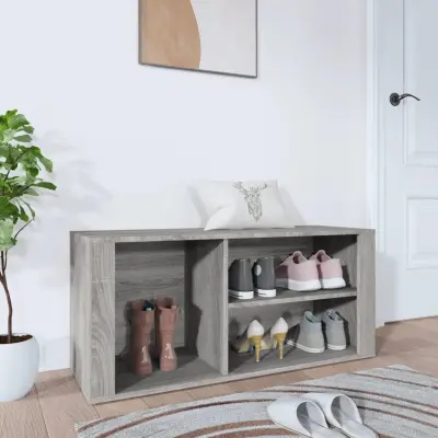 The Living Store Omarica za čevlje siva sonoma 100x35x45 cm inženirski les - Omarica Za Čevlje