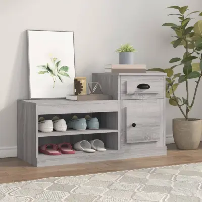 The Living Store Omarica za čevlje siva sonoma 100x42x60 cm inženirski les - Omarica Za Čevlje