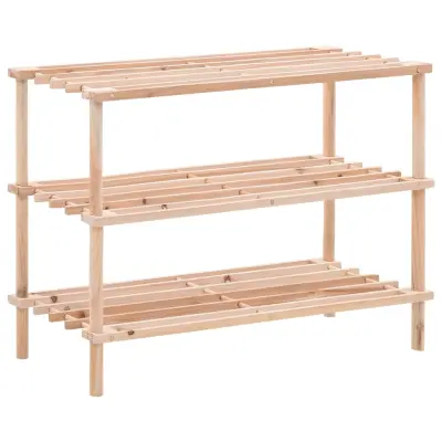 The Living Store Stojalo za čevlje 3-nadstropno trden les jelke - Stojalo Za Čevlje