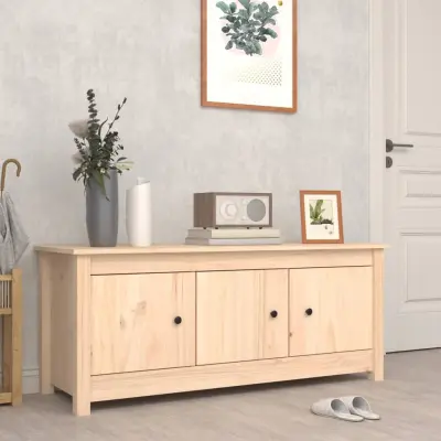 The Living Store Omarica za čevlje 110x38x45,5 cm trdna borovina - Omarica Za Čevlje