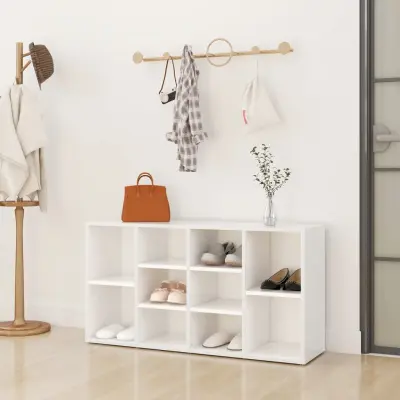 The Living Store Klop za shranjevanje čevljev bela 103x30x54,5 cm iverna plošča - Klop Za Čevlje