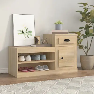 The Living Store Omarica za čevlje sonoma hrast 100x42x60 cm inženirski les - Omarica Za Čevlje