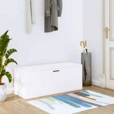 The Living Store Omarica za čevlje bela 100x35x38 cm inženirski les - Stenska Omarica Za Čevlje
