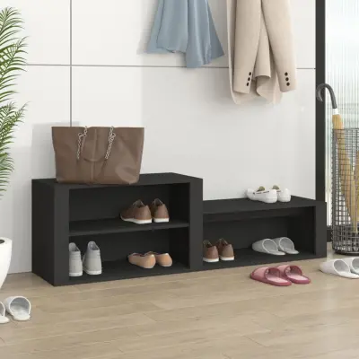 The Living Store Omarica za čevlje črna 150x35x45 cm inženirski les - Omarica Za Čevlje