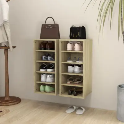 The Living Store Omarica za čevlje 2 kosa sonoma hrast 31,5x35x70 cm iverna pl. - Omara Za Čevlje