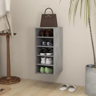 The Living Store Omarica za čevlje betonsko siva 31,5x35x70 cm iverna plošča - Omara Za Čevlje