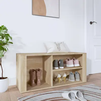 The Living Store Omarica za čevlje sonoma hrast 100x35x45 cm inženirski les - Omarica Za Čevlje