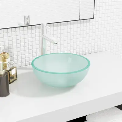 The Living Store Umivalnik kaljeno steklo 30x12 cm mat - Umivalnik