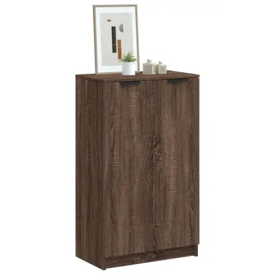 The Living Store Omarica za čevlje rjav hrast 59x35x100 cm konstruiran les - Omarica Za Čevlje