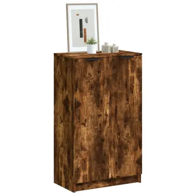 The Living Store Omarica za čevlje dimljeni hrast 59x35x100 cm konstruiran les - Omarica Za Čevlje