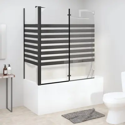 The Living Store Črtasta tuš kabina 120x68x130 cm kaljeno steklo - Kopalniška Kabina