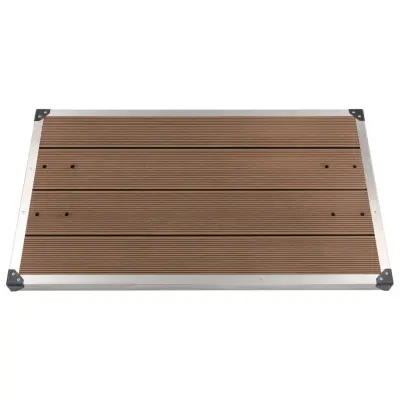 The Living Store Podstavek za zunanji tuš WPC nerjave?e jeklo 110x62 cm rjav - Podstavek Za Vrtni Tuš