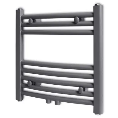 Kopalniški radiator z ukrivljenimi cevmi 480x480 mm siv - Cevni Radiator