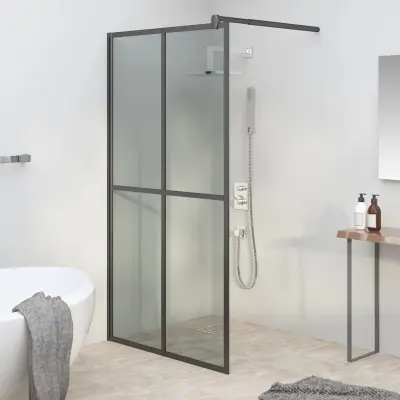 The Living Store Pregrada za tuš 100x195 cm temno kaljeno steklo - Pregrada Za Tuš