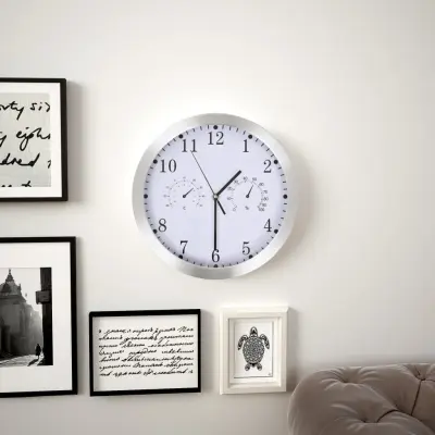 The Living Store Stenska ura s Quartz gibanjem, higrometrom in termometrom 30 cm - Stenska Ura