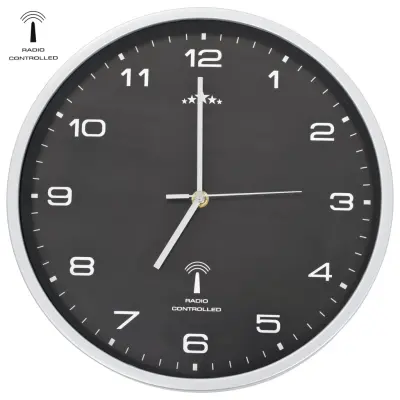 The Living Store Radijsko vodena stenska ura Quartz gibanje 31 cm črna - Stenska Ura