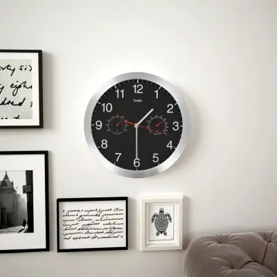The Living Store Stenska ura s Quartz gibanjem, higrometrom in termometrom 30 cm - Stenska Ura