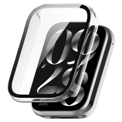 Ovitek za Xiaomi Mi Band 9 Pro z zaščito zaslona iz kaljenega stekla Transparent