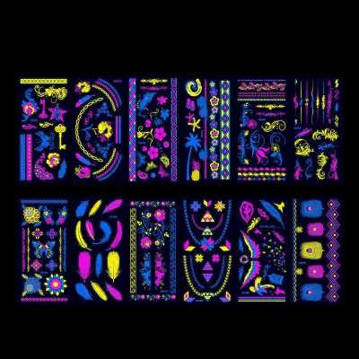 Metalne začasne tetovaže (12 listov)