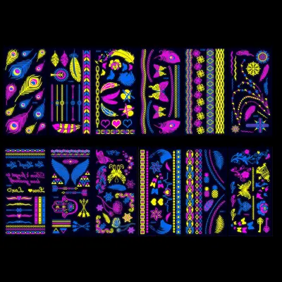 Začasne tetovaže z metalnim učinkom (12 listov)