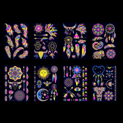 Začasne tetovaže v metalnih barvah (8 listov)