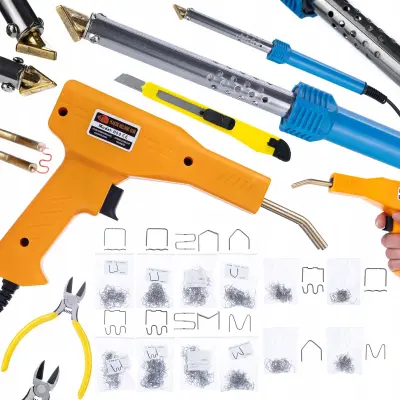 BLUE LARK 80W BL80W ELEKTRIČNI SPAJKALNIK SERIJE S + PLASTIČNA SPENJAČA V KOVČKU 200 SPONK + 800 SPONK 8 VRST