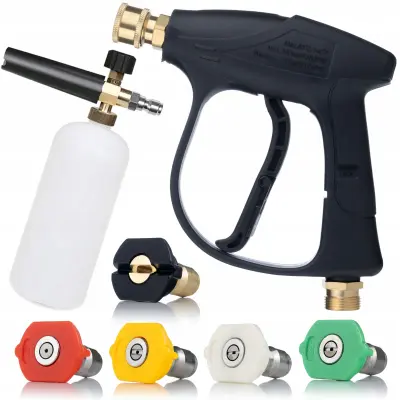 KOMPLET PIŠTOLE ZA TLAČNI ČISTILEC 4350PSI 22 MM + ROSFIX KOMPLET 5 ŠOB (0°, 15°, 25°, 40°, 60°) + 1000 ML NAPRAVA ZA PENJENJE
