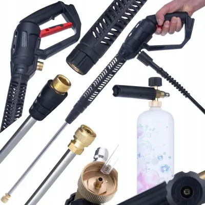 ROSFIX PRO CLEAN GUN PCG1 PIŠTOLA ZA TLAČNI ČISTILEC S PRIKLJUČKOM M22X1,5; 14 MM STEBLO + 1/4'' HITRI PRIKLJUČEK + PIŠTOLA ZA PENJENJE 1000 ML