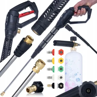 ROSFIX TLAČNI ČISTILNI STROJ PRO CLEAN GUN PCG1 + ROSFIX NAPRAVA ZA PENJENJE 1000 ML ZA TLAČNI ČISTILNI STROJ + KOMPLET 5 ŠOB ZA HITRO SPOJKO