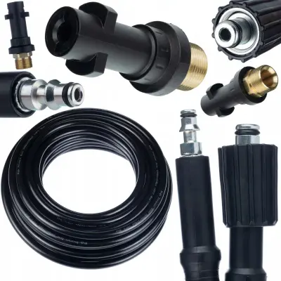 ROSFIX LAVOR 10M M22-QC VISOKOTLAČNA CEV ZA TLAČNI ČISTILNIK + ADAPTER M22 Z BAJONETOM